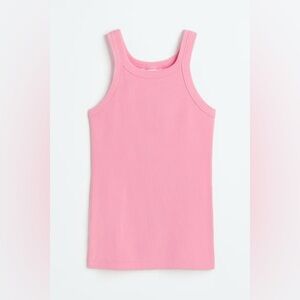 H&M Light Pink Ribbed Cotton Tank Top